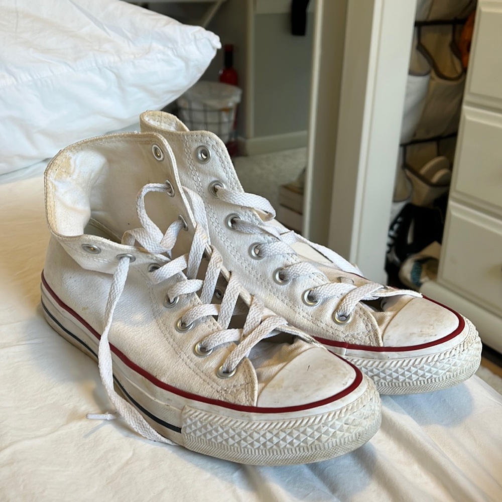 Womens White High top converse